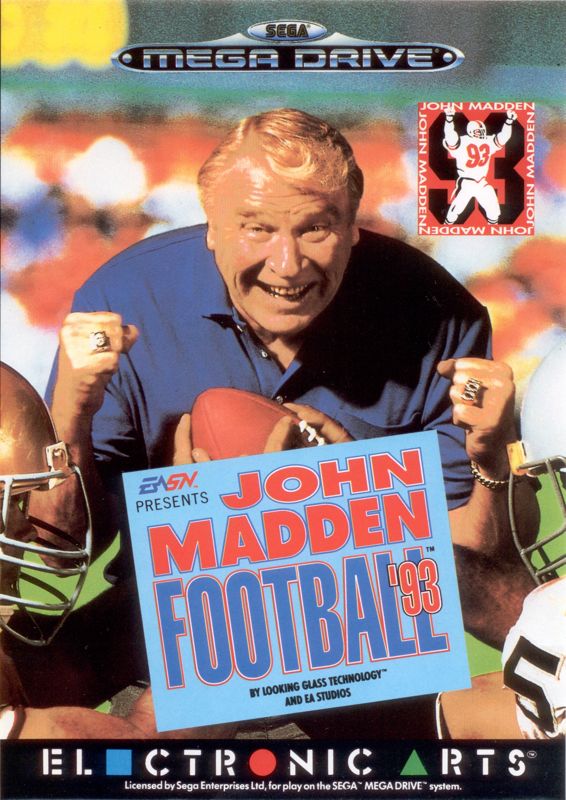 John Madden Football '93 box art for Super Nintendo